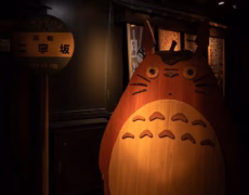 brown wooden cat face wall decor